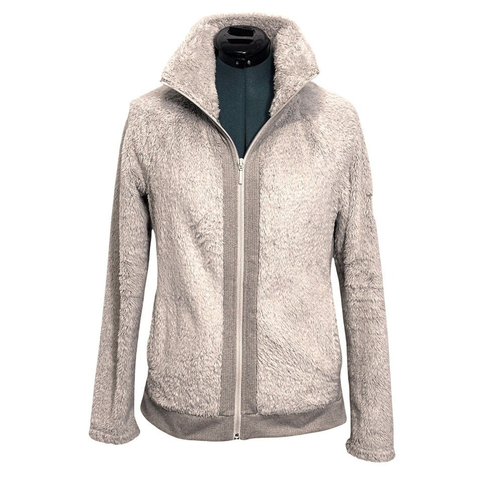 The North Face Womens Small Furry Fleece Full Zip Jacket Gray